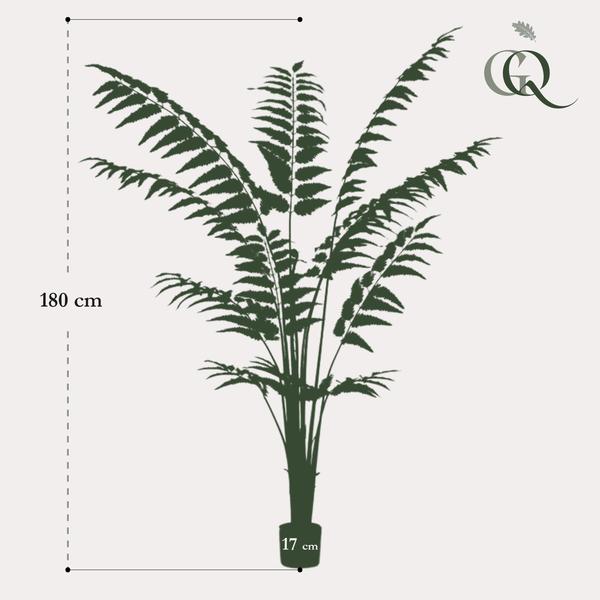 Kunstplant - Rumohra Adiantiformis - Ledervaren - 180 cm  BotanicBridge