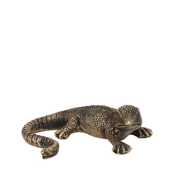 Kolibri Home | Ornament - Zwart/ gouden decoratie Lizard  BotanicBridge