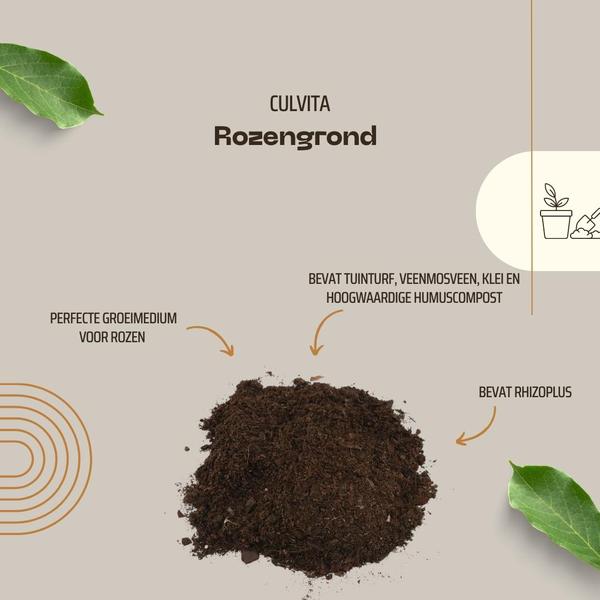 Culvita - Rozengrond 40 liter - potgrond geschikt voor rozen - inclusief RhizoPlus wortelverbeteraar  BotanicBridge