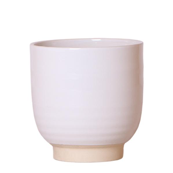 Kolibri Home | Glazed bloempot - Witte keramieken sierpot met glans - Ø12cm  BotanicBridge