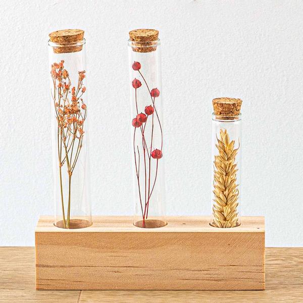 Wooden Dried flower stand - Tube M - Flowers and Herbs + Dried Floral Arrangement  BotanicBridge