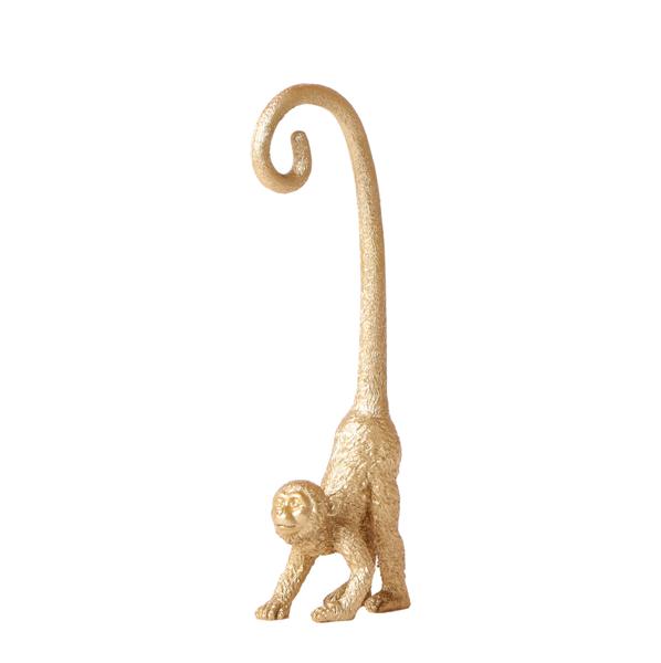 Kolibri Home | Ornament - Decoratie beeld Monkey long tail - Gold  BotanicBridge